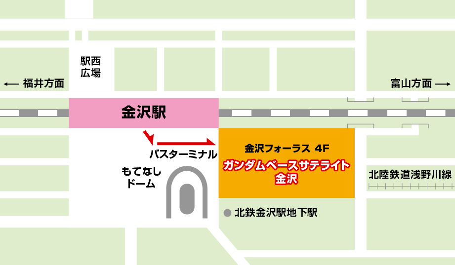 THE GUNDAM BASE SATELLITE KANAZAWA アクセスマップ